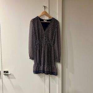 Max Studio printed long‑sleeve mini dress – size M